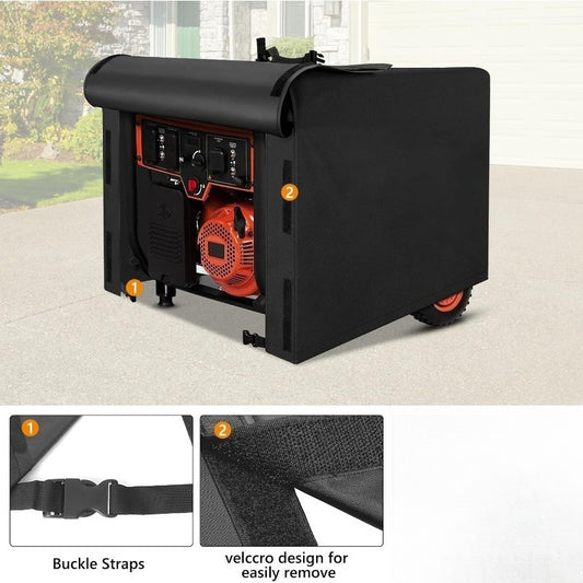 1pc Heavy-Duty Portable Generator Cover 5000-10000 Watt Outdoor Use, Fit for Most Generators with Buckle/Hook-and-Loop Closure, All-Weather UV-Resistant, Easy On/Off, Compatible with 5000W