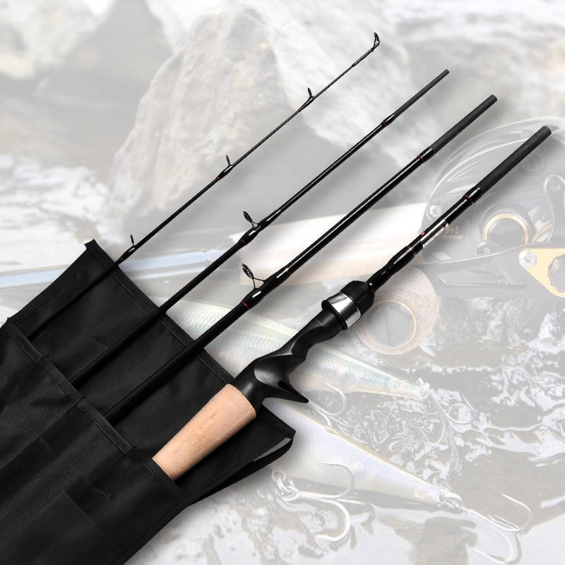 Baitcasting Fishing Rod and Reel Combo, 4 - Piece Portable Travel Casting Rod, Baitcasting Combo