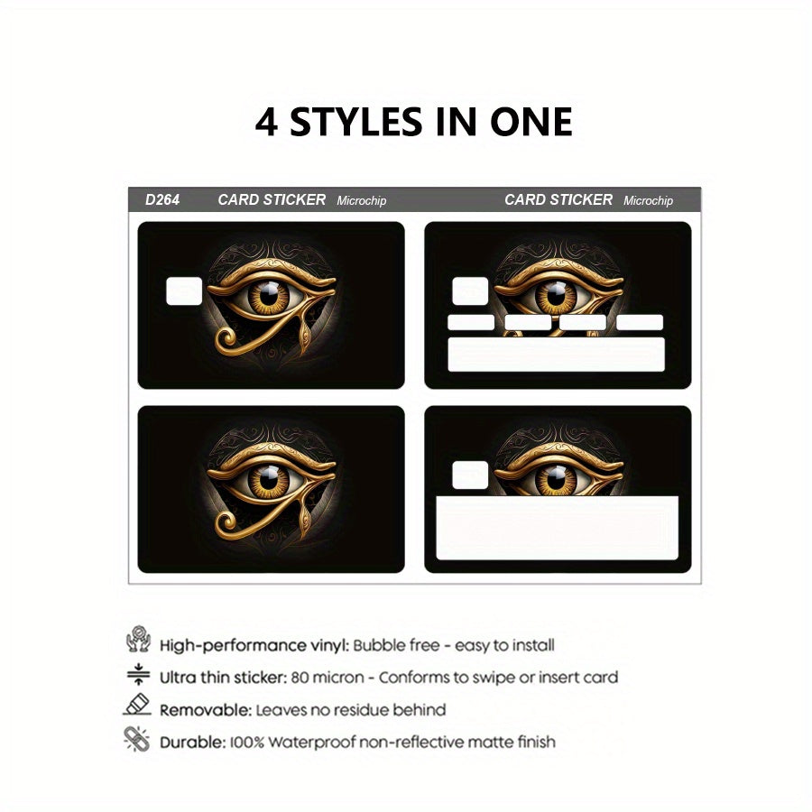 3pcs, 1pc Spare Medieval Vintage Style Eye Pattern Sticker Set, Includes 4 Unique Designs, Durable Privacy Stickers Made of PVC Material, Suitable for Credit Cards, Transit Passes, Debit Cards