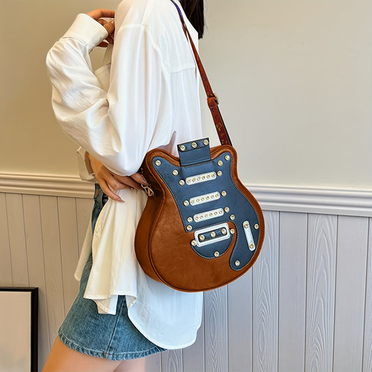 Guitar-Shaped Multifunctional Crossbody Bag - Unique Musical Instrument Style Shoulder Bag for Music Lovers, Trendy Daily Purse