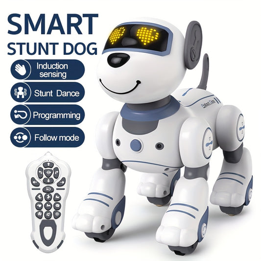 GRAXGROW Funny RC Robot Electronic Dog Stunt Dog Voice Command Programmable Music Dance, Infrared Remote Control Robot Dog for Kids Toys Ages 3+ Boys And Girls for Birthday Gifts, Entertainment, Interactive Play, Fun Robot, P