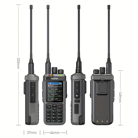 Radtel RT-880G 10W Long Range Ham Radio with GPS & APRS, 1024 Channels, HF/VHF/UHF/AM/USB/LSB/CB/SSB, Aviation AM Receiver, 2.4" Color Display, Type-C Fast Charging, Tri-Band Antenna, Cross-Band Repeter, Programming Cable Inc