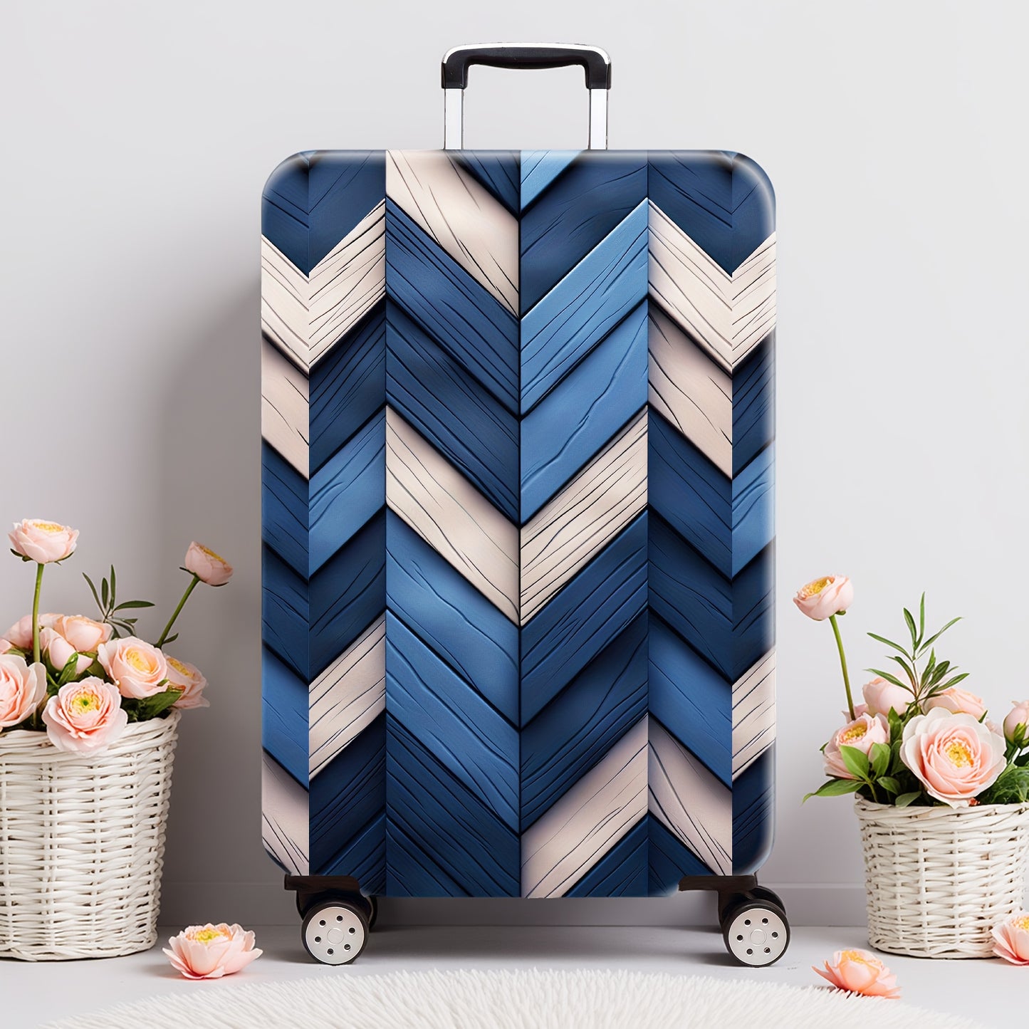 1pc of 300G/M² High-End Wood Grain Series Printed Pattern, Thickened Suitcase Protective Cover, Thickened Suitcase Accessory, Suitable for Business, Business Trips, Vacations, Travel, Luggage Check-In, Back to School, Adding