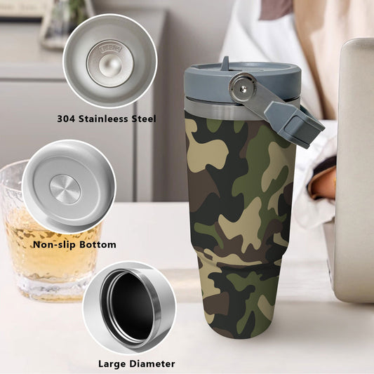 30oz Tumbler with Lid, Insulated Cup, Travel Coffee Mug, Perfect Gift for Easter, Father'S Day, Mother'S Day, Birthdays, Camouflage Pattern Design for Outdoors & Military Lovers