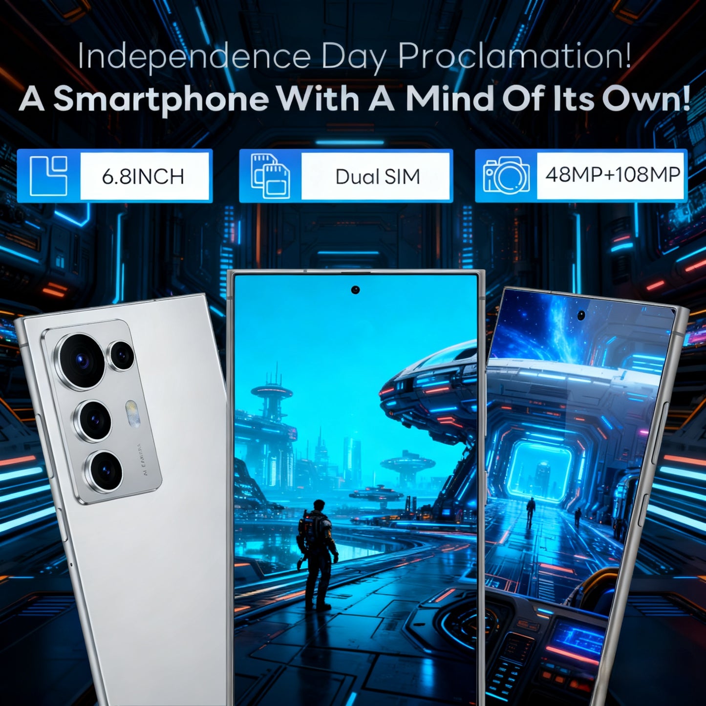 2026 New S25 Ultra Android Smartphone | 6.8-Inch 5G Unlocked Android 14 Smartphone with 12+512GB Storage Options, Facial Recognition, Phone Case, Screen Protector, Headphones, And Charging Cable | Ideal for Daily Use, Travel,