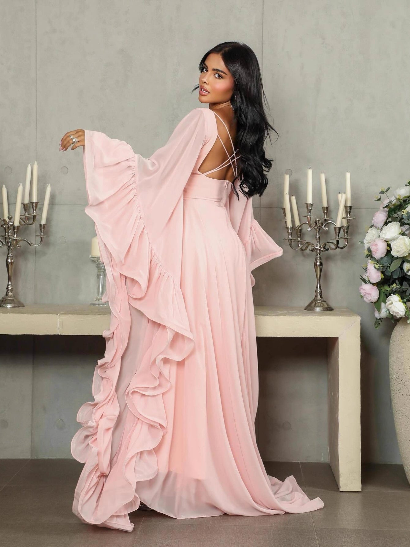 Flared Puff Tulle Dress Evening Gown