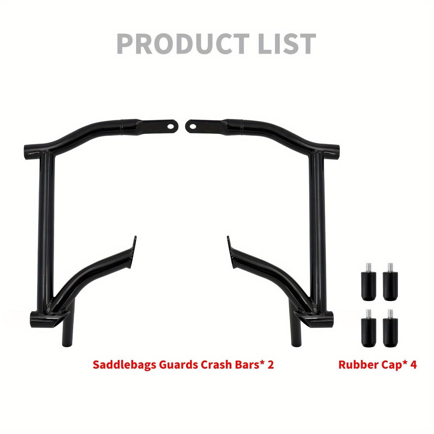 For Harley Parts and Accessories - for Harley Parts - Motorcycle Accessories - Bike - Black Metal Saddlebags Guards Crash Rails Bars for Harley Touring & Electra Street Glide 09-25 - Rugged Design - Sleek Bike Guards - Highqu