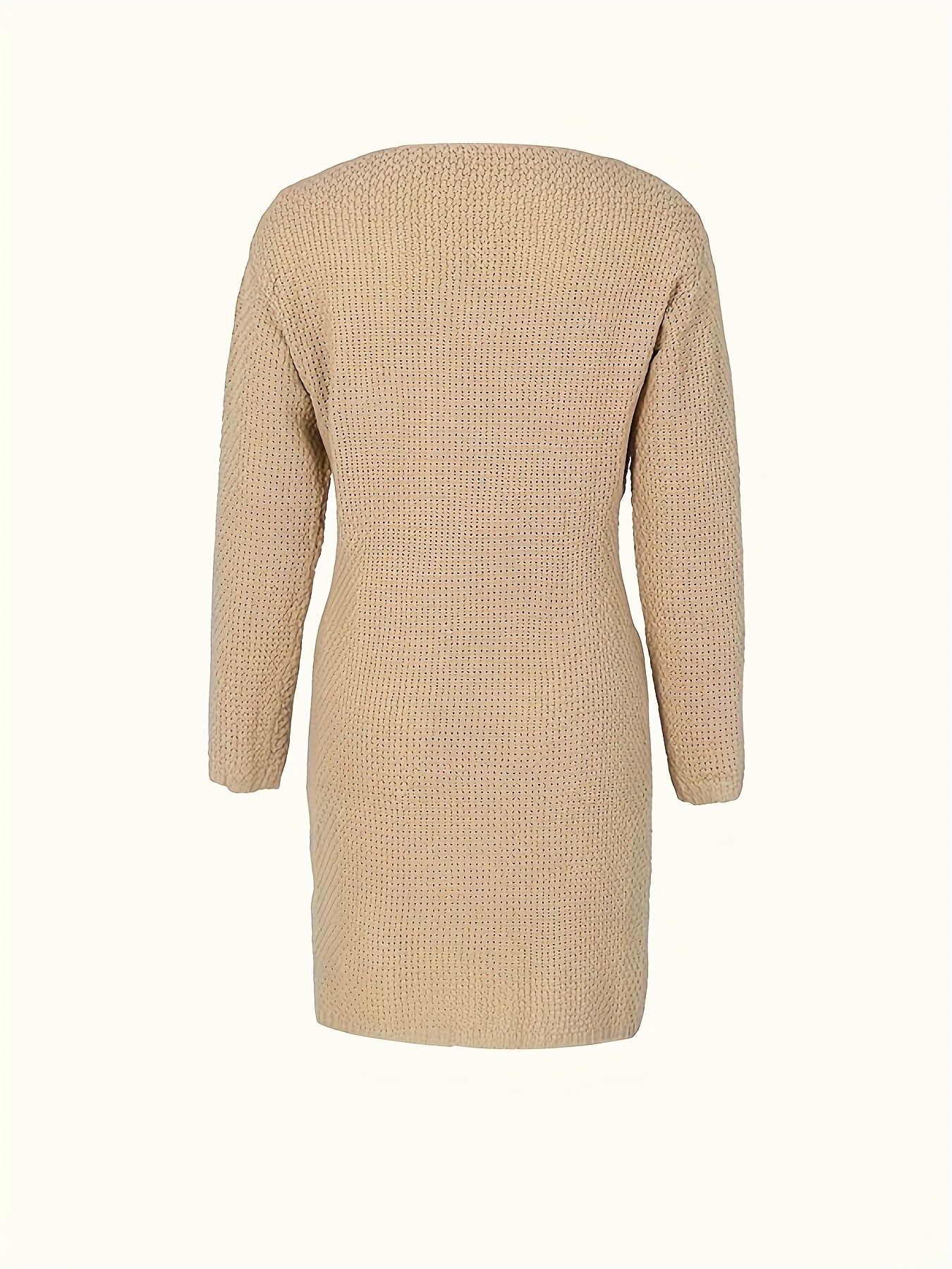 Women's Elegant Hollow Out Design Dress - Semi-Sheer Pencil Skirt with Round Neck, Medium Stretch & All-Season Versatility for Casual to Formal Occasions, Occasion Wear, Formal Attire, Textured Fabric, Sophisticated Craftsman