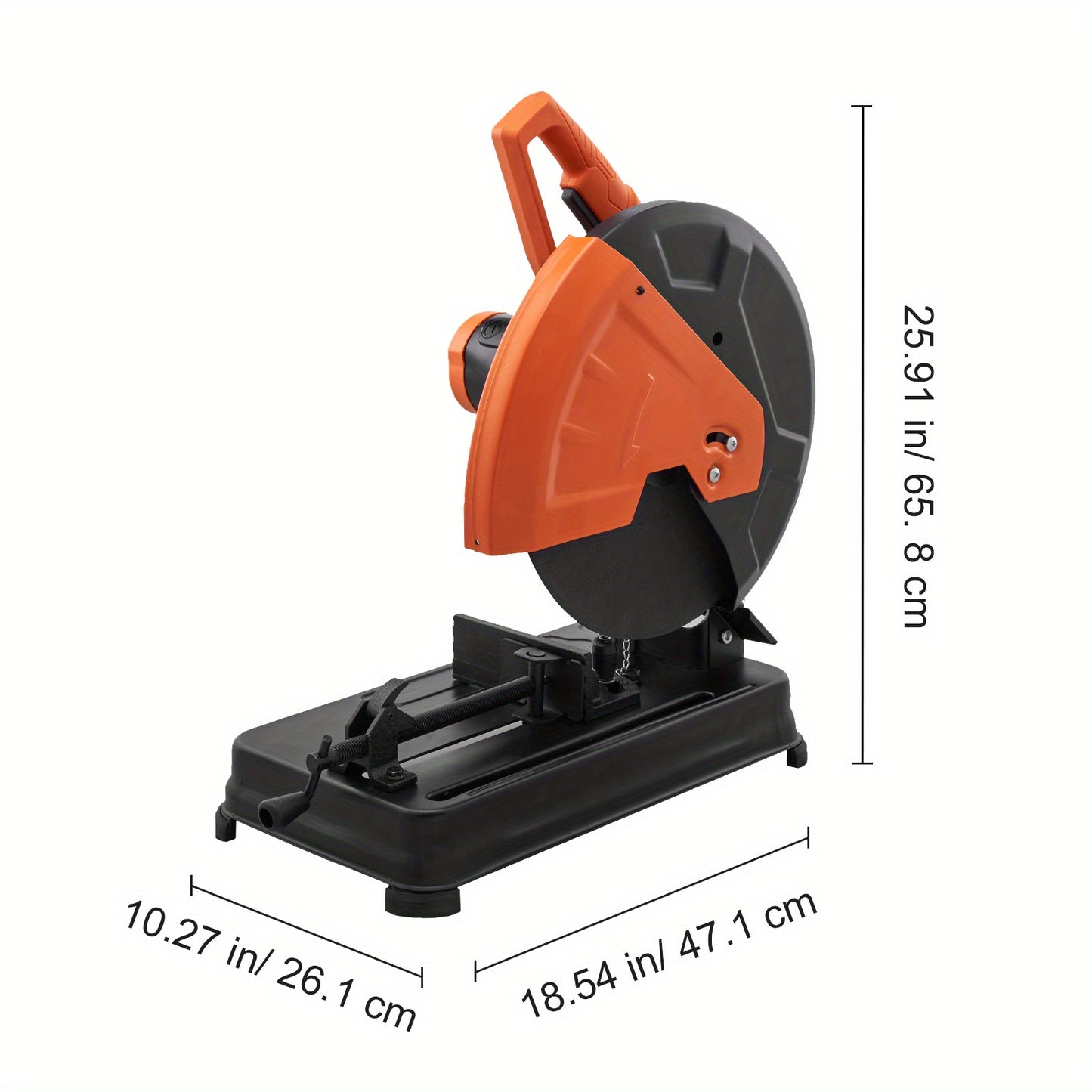 Happybuy 14" Abrasive Chop Saw - 2300W, 3600RPM, Adjustable Angle Miter Saw for Metal Cutting, Ideal for Steel/Rebar/Iron/Aluminum, Includes Safety Warning Sticker