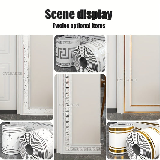 1 Roll, 197 inches x 3.94 inches, Large Roll Thickened Version, European Style Marble Tile Panel Wallpaper, Self-Adhesive PVC Faux Brick, Peel and Stick, DIY Removable No Residue, Waterproof, Wear-Resistant, Long Lifespan, Be