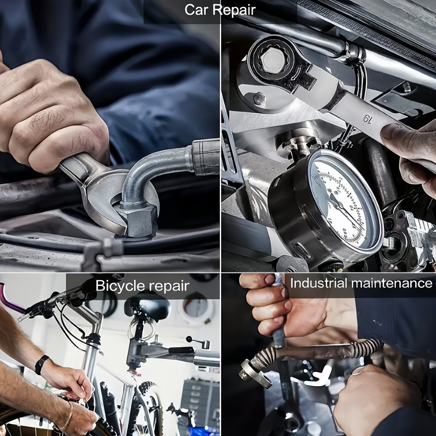 7mm-12mm, 6pcs dual-use wrenches, ratchet wrenches, hand tool wrench sets, universal car wrenches, car repair tools