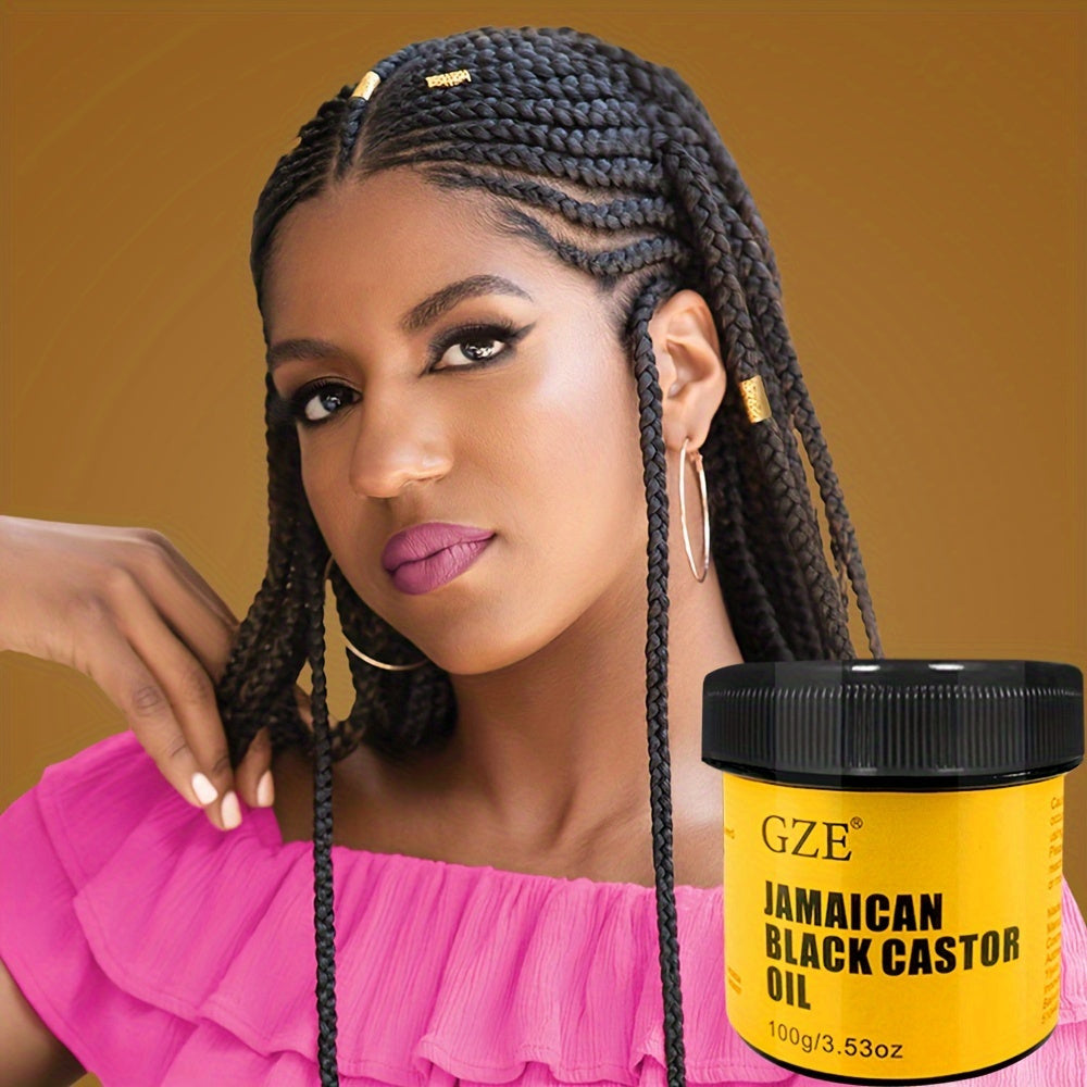 GZE JAMAICAN Black Castor Oil Pure Cold-Pressed for Hair Skin Moisturizing and Scalp Care - Jamaican Castor Oil for Hair, Eyelash and Eyebrow Strong Hair Large Hair Density for Both Hair & Eyelash