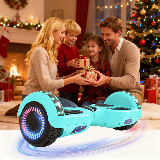 300W 7.5MPH Hoverboard for Kids, 7.5 Mile Range, 3H Charge, 6.5" Wheels, Bluetooth & Corlorful LED Lights, Ideal Gifts for Kids Boys & Girls-Thanksgiving Gifts Christmas Gifts, P6 Green