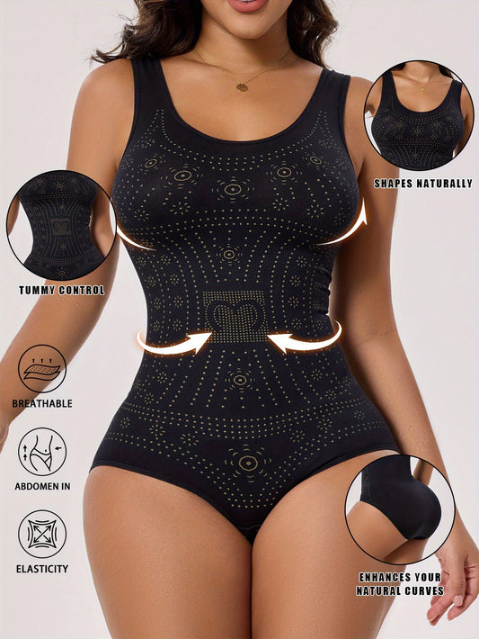 1pc CELILIN Women's Full-Coverage Tummy Control Bodysuit - Seamless Compression Shaping Suit with Bust & Abdominal Shaping, Postpartum Wear, Solid Color Full-Body Shaper (Hand Wash/Dry)
