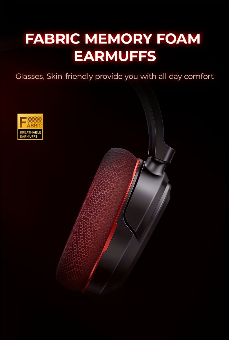 Wireless Gaming Headset with 7.1 Surround Sound, 2.4GHz USB Wireless Gaming Headphones, 100H Battery, Wireless 5.4, ENC Noise Canceling Mic, RGB Light, Wireless Headset for PC PS5 PS4 Mac Switch