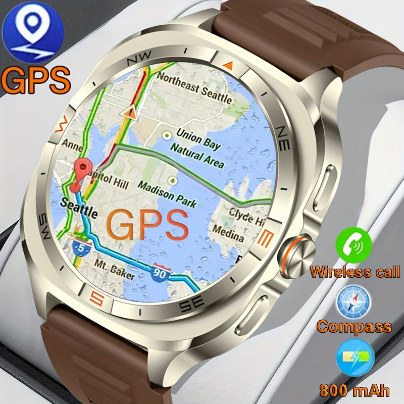 COIUSOR New 1.46-inch GPS Smart Watch, wireless call sync SMS alerts, GPS L1+L5 Dual-Frequency Positioning, Compass, Altitude, Air Pressure, 3D Dly Video Watch Face, 800mAh Large Battery, 100+ sports modes Smartwatch for Fitn