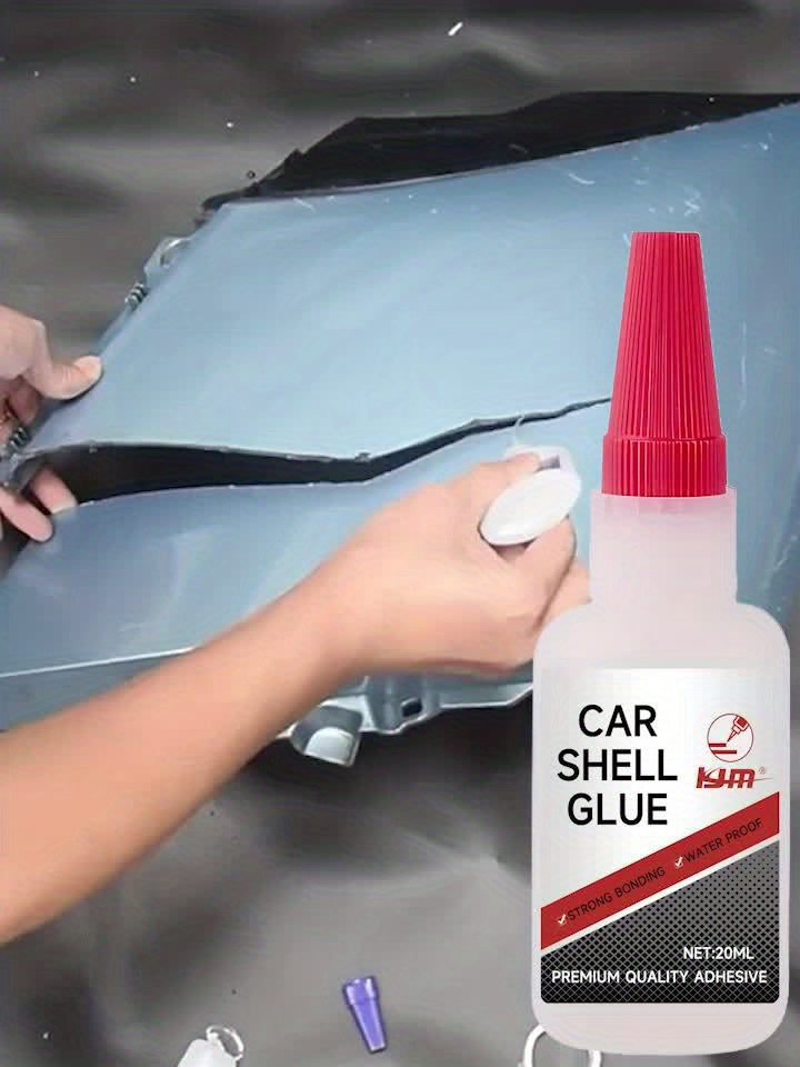 KJM Heavy-Duty Plastic Adhesive Glue Suitable for Car Bumper Repair, Liquid Bonding Agent for Auto Body Parts, Crack Fix & Resin Glue for Plastic Panel Fix, DIY Vehicle Maintenance, Compatible for Bumper, Mirror Base & Panel