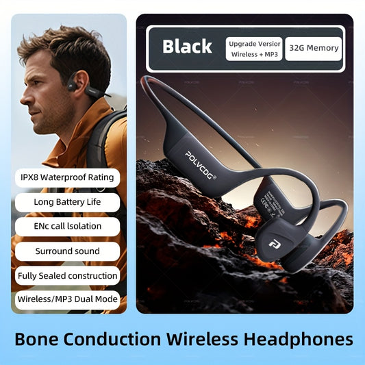 Newly Upgraded 2.0 X16 Wireless Bone Conduction Earphones Are Professional And Sweat Resistant, Providing Clear Communication with The Microphone. The Magnetic Charging Port Has a Long Lifespan And a Large Memory Wireless/Mp3
