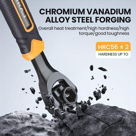 AIRAJ Multi-functional Socket Wrench Head 360 Degree Rotation Automatic Locking Hardness High Torque High Not Slip Gear Applicable Scope Is Wide, Can Be Used for Maintenance, Car Maintenance, Bicycle Maintenance, Bicycle Repa