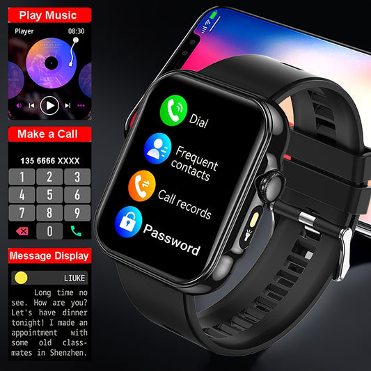 COIUSOR Smartwatch 2.01" HD Display, Wireless Calls & Information Sync, 100+ Sports Modes, Pedometer, Black Silicone Strap, Android/iOS Compatible, USB Rechargeable, Modern Digital Dashboard - Perfect Gift for Men & Women, Ou