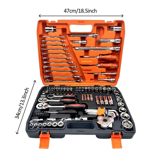 Multi-functional Toolbox Set, Professional And High-quality Automotive Repair Tools (46/121pcs), Drive Socket Ratchet Wrench, Automotive, Motorcycle And Bicycle Mechanical Repair, Household Multi-functional Tool Set, Gift for