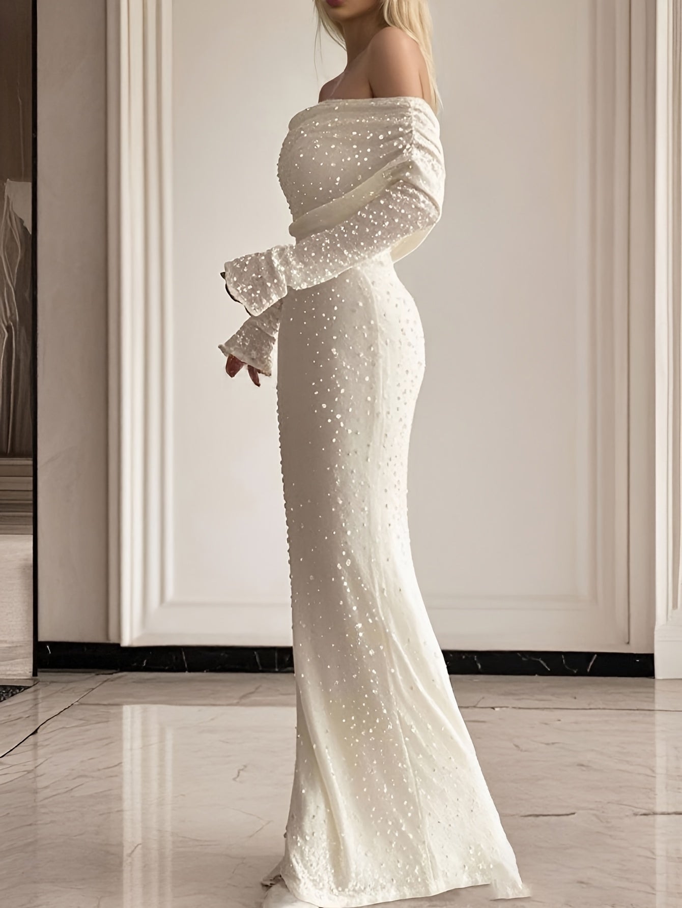 Women's Sexy Strapless Dress Temperament Long Lace Senior Elegant Gowns Dresses
