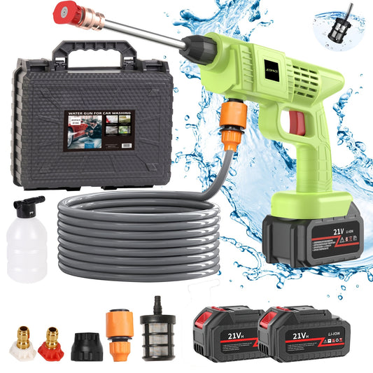 1 Wireless High Pressure Water Gun, Portable Cordless Car Washing Tool, Powerful Car Washing Tool, Garden Hose Nozzle, Multi-functional Watering Tool, Suitable for Home, Garden Car Elevator.., Power Washer, Portable Car Was