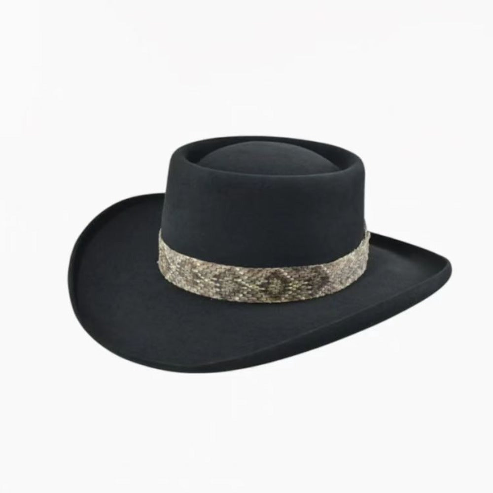Men'S Elegant Solid Pure Velvet Felt Hat with Decorative Webbing - Wide Brim, Structured Crown & Smooth Curved Visor, Durable & Comfortable for Formal & Casual Attire, All-Season Versatile Design, Ideal for Weddings, Business