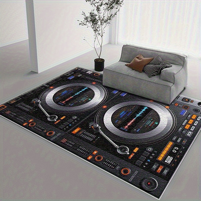 1pc Electronic Style Area Rug | Lightweight, Washable, Easy-to-Clean Polyester Carpet, Ideal for Bedroom, Living Room, Office, Balcony, and More