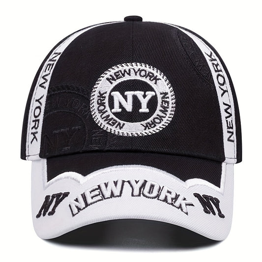 2pcs One Hat Plus One Necklace Men's Outdoor Full-Print Tactical Camouflage NY Pattern Baseball Cap and Faith Bar Pendant, Suitable for Climbing, Cycling Accessories, Christmas Party
