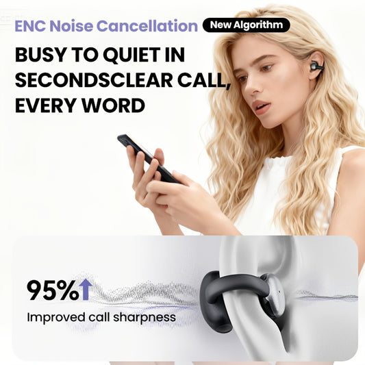 Philips True Wireless Bluetooth Headphones, Open Wireless Earbuds, Ear Clip Wireless Earbuds, for iPhone and Android, Comfortable to Wear, Bluetooth 5.4, 46 Hours of Playtime, Stereo Bass, LED Battery Display, ENC Dual Noise