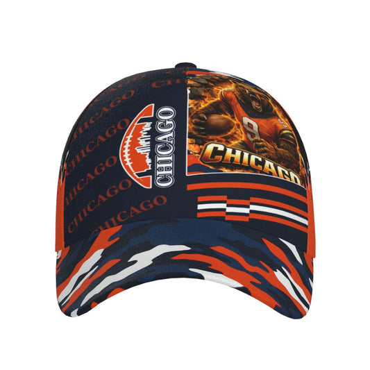 Chicago Print Adjustable Snapback Baseball Cap for Men & Women, Breathable Unisex Hat Suitable for Daily Wear,, Outdoor - Chicago