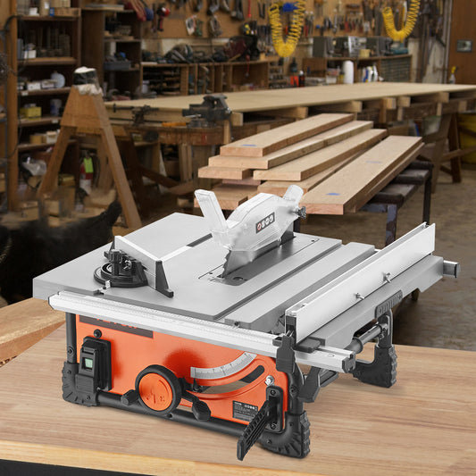 VEVOR 10" Table Saw Electric Cutting Machine 4500RPM 25-in Rip Capacity Woodwork