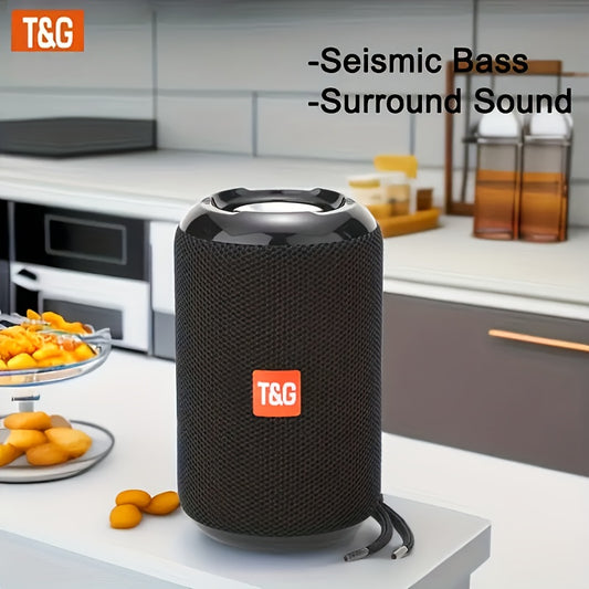 Portable Wireless Speaker for Outdoor Use, Featuring High-Quality Sound, TWS Stereo for Hands-Free Calls, And Compatibility with TF Cards And USB Drives. It Can Connect to Mobile Phones, Tablets, And Tvs with a Range of Up to