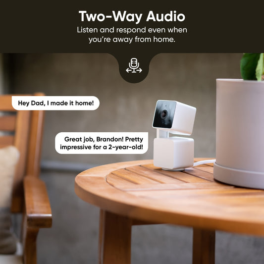 WYZE Cam Pan v3 Indoor/Outdoor 1080p Pan/Tilt/Zoom Wi-Fi Smart Home Security Camera with Motion Tracking for Baby & Pet, Color Night Vision, 2-Way Audio, Works with Alexa & Google Assistant, white