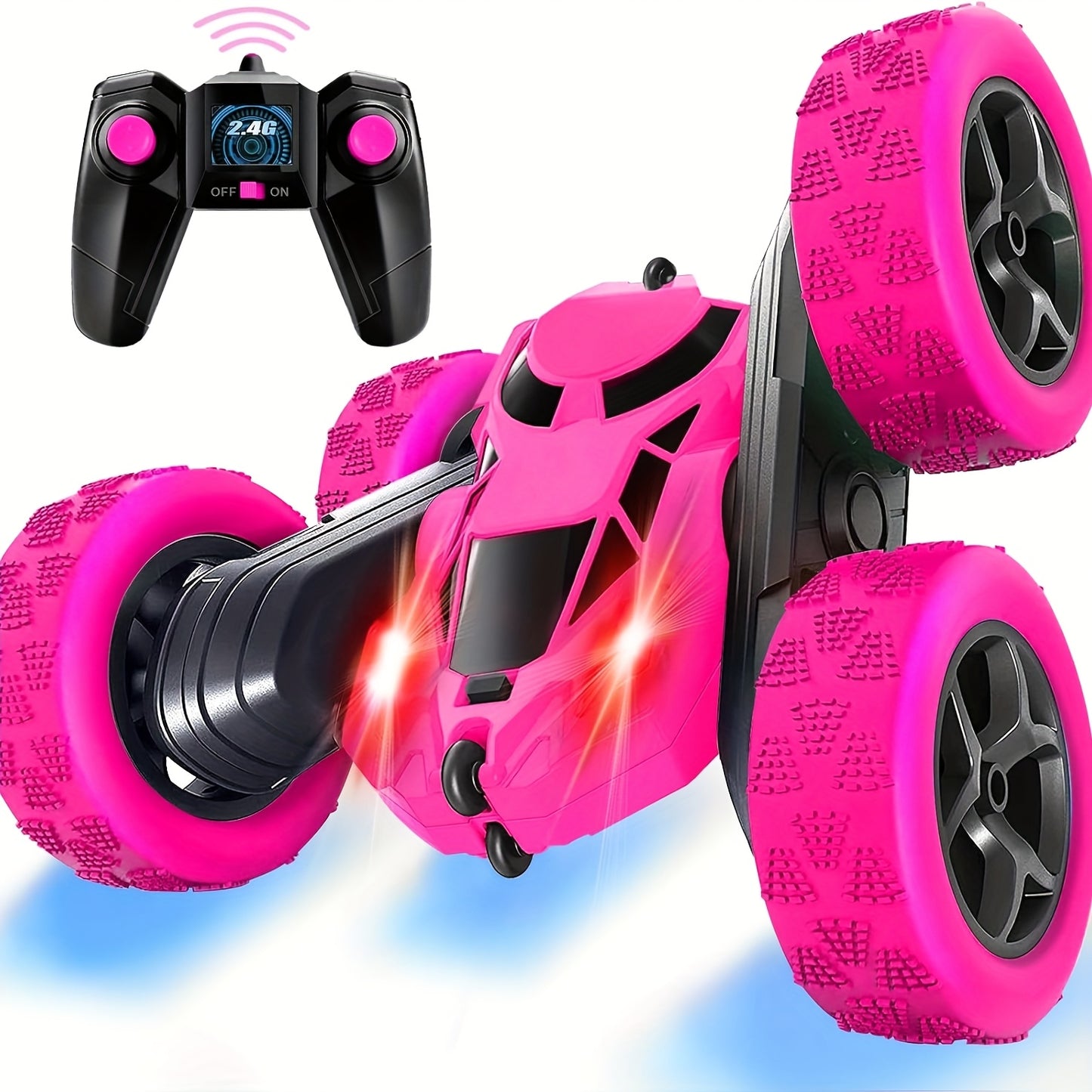 Remote Control Car, RC Toy Vehicle for Kids Ages 6-12 Years Old, 4WD Dual-Sided 360° Flip Stunt with 2.4GHz LED Lights and All-Terrain High Speed - Birthday Gift Idea or Holiday Present (Christmas Halloween Easter)