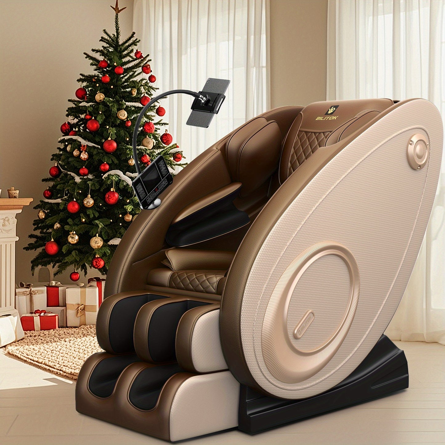 Massage Chair Recliner with Zero Gravity, Full Body Massage Chair with Heating, Built-in Speaker & Touch Screen, Air, Foot Roller - Ideal Christmas Gifts for Men And Women, Electronic Neck And Back Massager