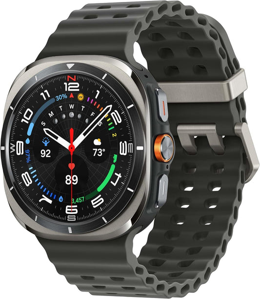 Samsung Galaxy Watch Ultra - 32GB - 47mm - Titanium Silver - Titanium - Dark Grey - Marine Band - Silicone - (RENEWED)