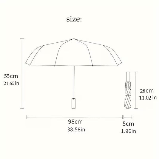 1pc Automatic Open/Close Umbrella with 8-Rib Compact Design - Heavy-Duty Automatic Open/Close Mechanism, Golden Dragon & Black/ Golden/ Brown/Beige/Gray/White/Black/, Lightweight & Sturdy for Men/Women - Ideal Gift for Rainy
