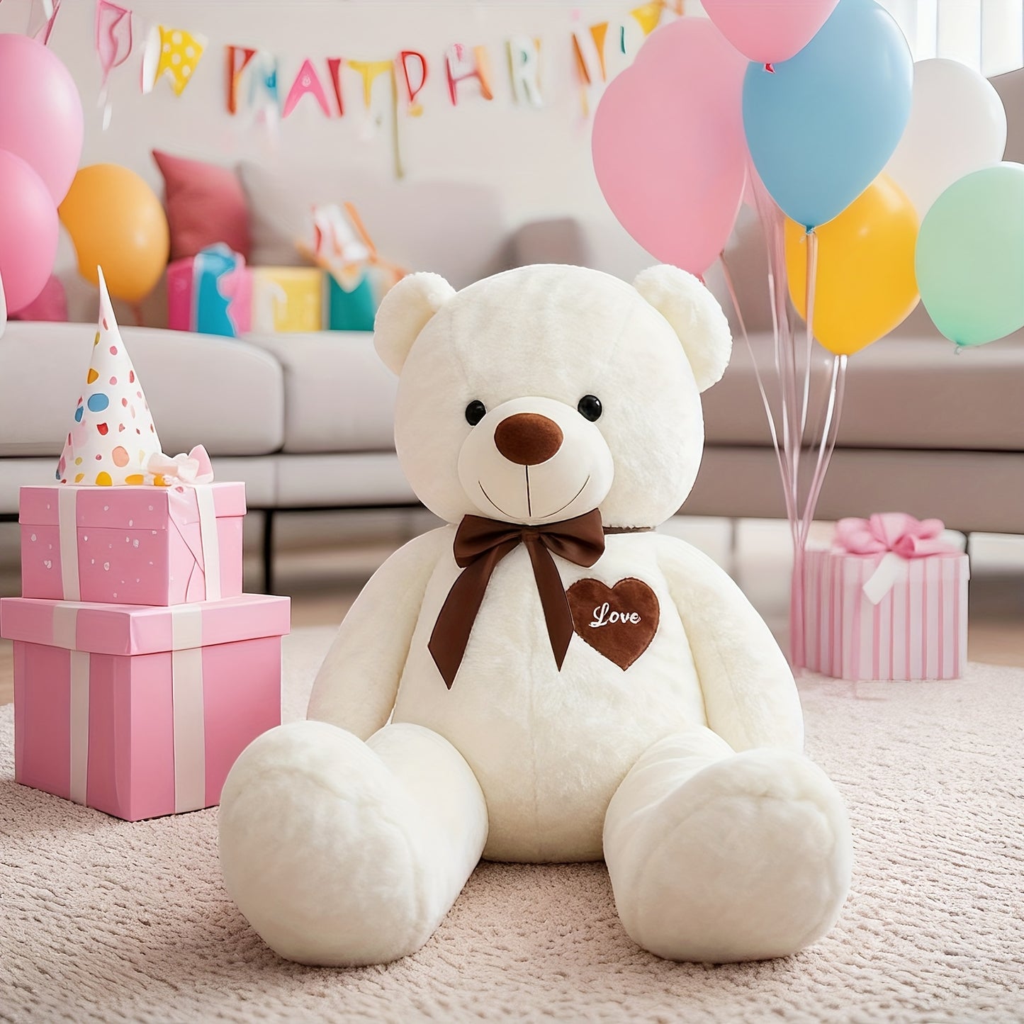 47inch 55inch Big Teddy Bear Stuffed Animal Giant Teddy Bear with Love Heart Large Plush Toy Huge Soft Doll Gift for Kids Girls Girlfriend on Birthday Valentine'S Day Christmas