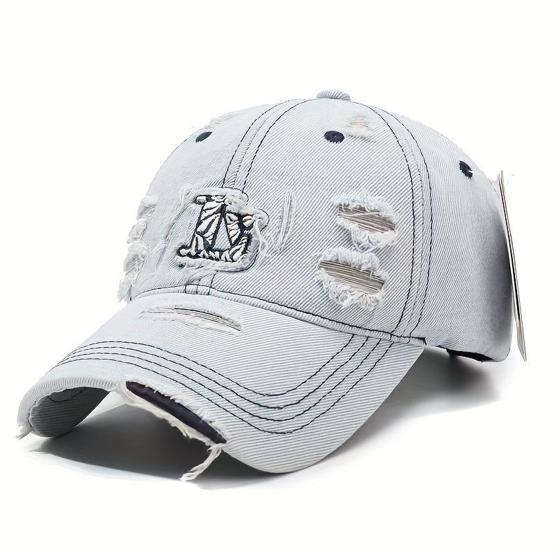Retro Western Baseball Cap - Vintage Distressed Jeans-like Hat with Snapback Closure, Lightweight Non-Stretch Fit for Men & Women, Casual & Formal Events - Durable Everyday Cowboy Hat