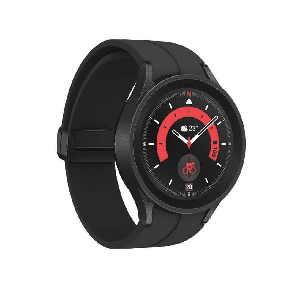 SAMSUNG Galaxy Watch 5 Pro (45mm,WIFI + 4G LTE) 1.4'' Super AMOLED Smartwatch GPS Bluetooth with Sleep Coaching, Bioactive Sensor, Water Resistant R925U (Fast Charger Bundle, Black Titanium) (Renewed)