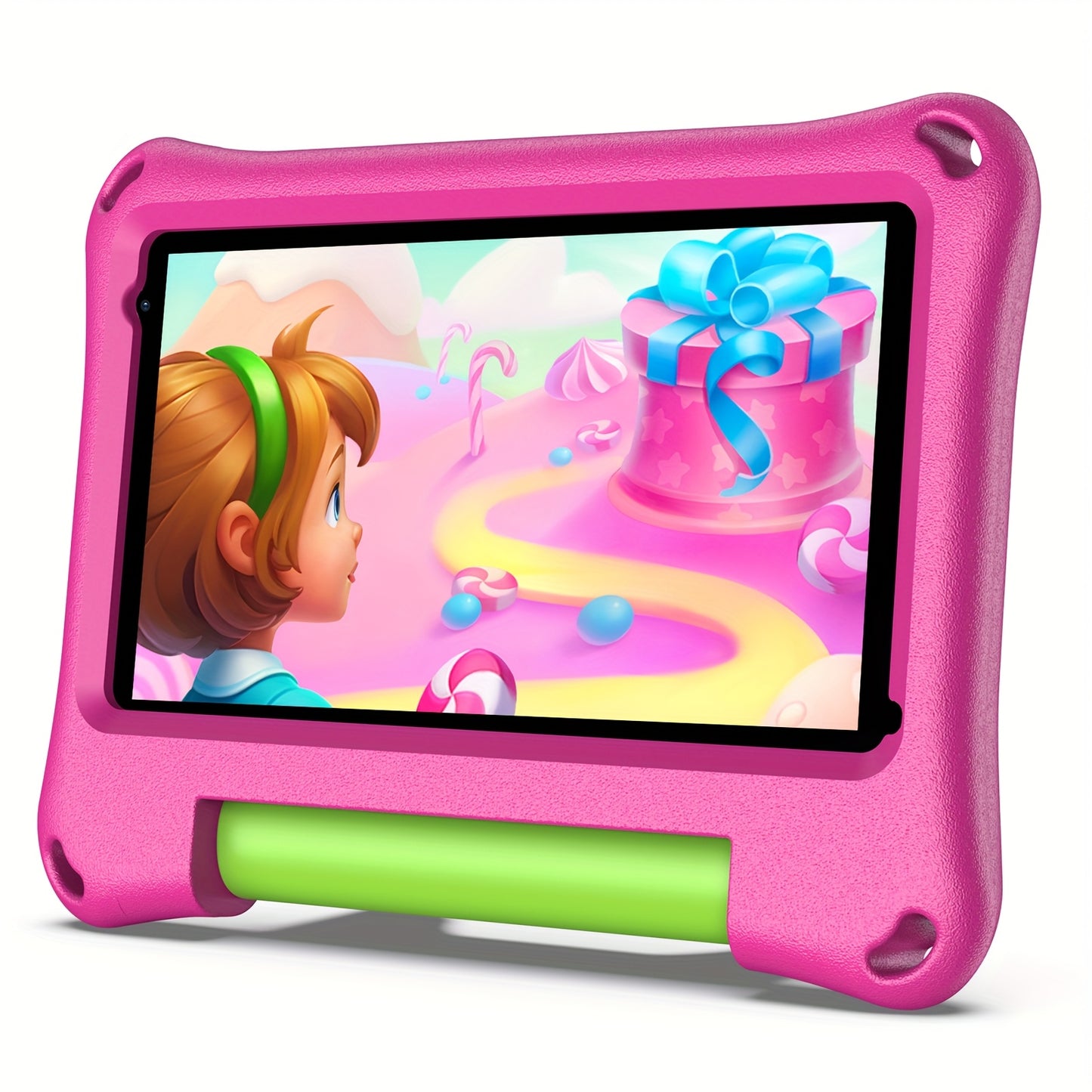 Portable 7-Inch Android 13 Kids Tablet with 32GB Storage And 4GB RAM (Expandable by 2GB), Featuring Wifi, Educational Content, Parental Controls, a Silicone Sleeve, a Quad-Core Processor, And an HD IPS Display, New for 2025,