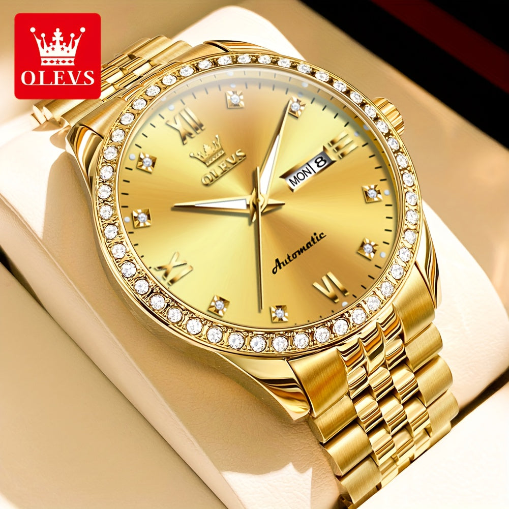 OLEVS New Casual Fashion Stainless Steel Automatic Mechanical Watches for Men Top Brand Luxury Original Business Men's Wrist Watches Classic High Quality Best Selling Men's Watches, Automatic Watches For Men, Automatic Watche