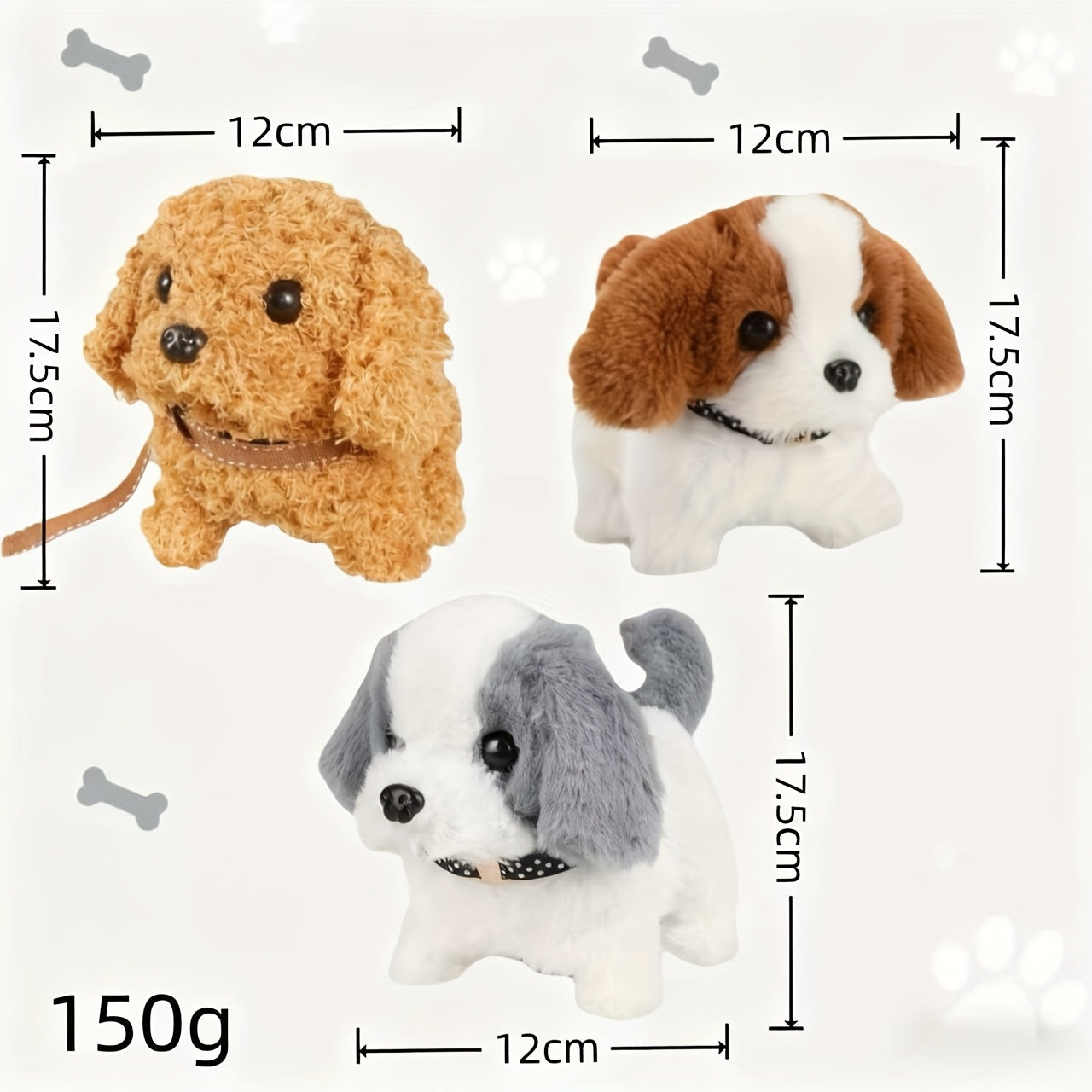 2pcs Interactive Puppy Robot, Pet Toy, Plush Toy with Walking and Tail Wagging, Simulation Toy, Cute Plush Dog for Kids, Adorable Pet Gift