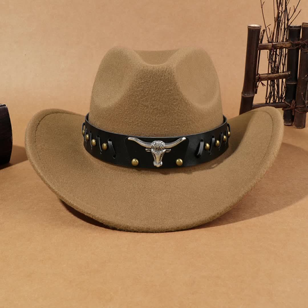 Vintage-Style Western Cowboy Hats - Set of 6 - with Wide Brims - Suitable for Farm Riding And Parties