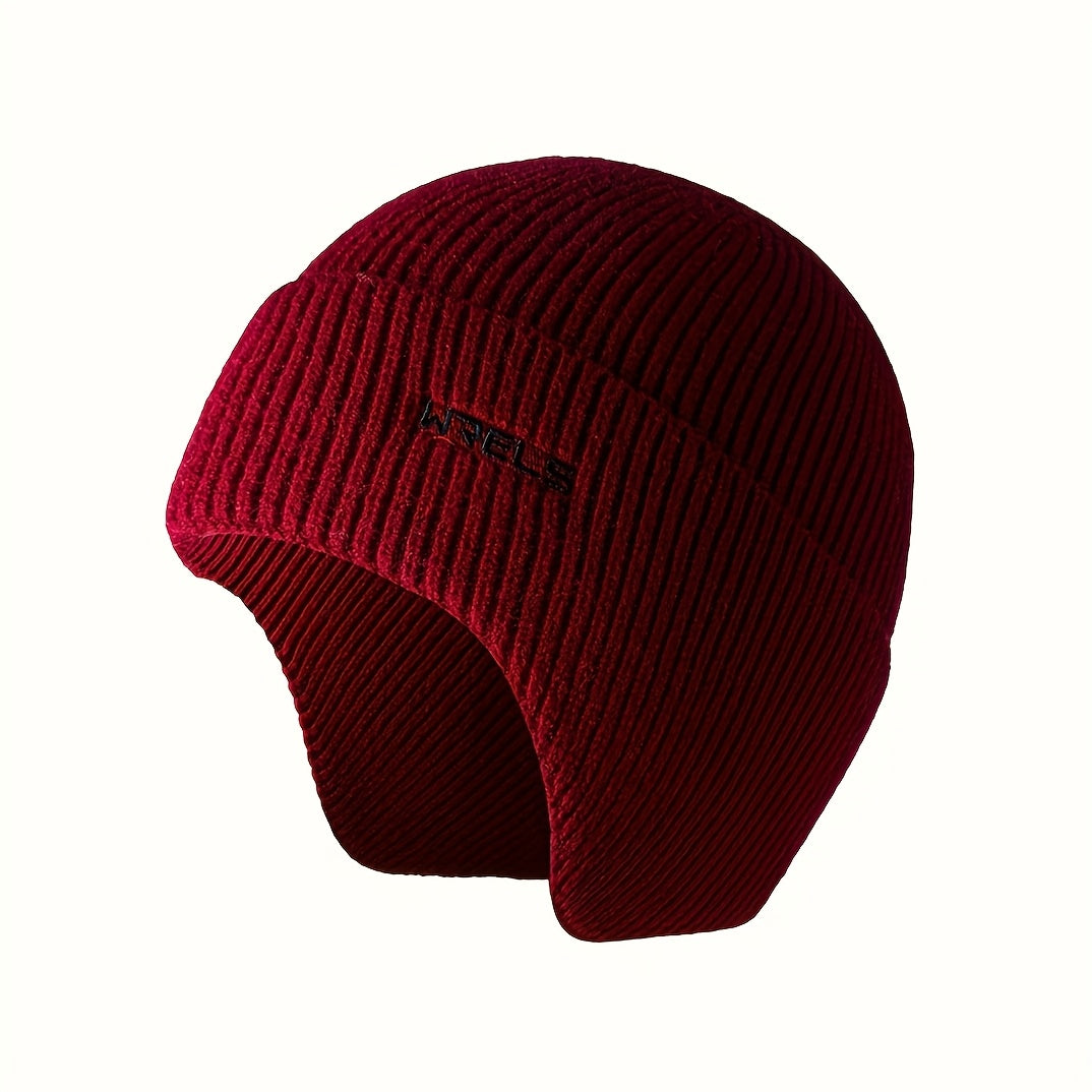 1pc WRELS Winter Warm Earmuff Hat Cap with Detachable Ear Flaps - Stretch Fit, Snug Ear Coverage for Skiing, Hiking, Camping & Outdoor Sports - Ideal Christmas Gift, Ear Covering Wind Resistant Hat, Winter Caps With Ear Flaps