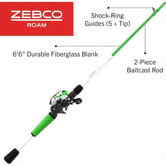 Roam Baitcast Reel and Fishing Rod Combo, 6 - Foot 6 - Inch 2 - Piece Rod, DynaMag Cast Control, 6.1: 1 Gear Ratio, 12 - Pound Line