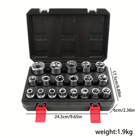 19pcs 6-Point Socket Set, Summer Fly Ratchet Wrench, Multifunctional Repair Tool, Home Installation Sockets
