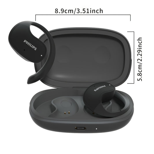 PHILIPS True Wireless Earbuds - Stereo Surround Sound, ENC Noise Cancellation, Touch Controls & Built-in Mic | 24H Polymer Battery, USB-C Fast Charging Case | Lightweight Comfort For Commuting, Workouts & Daily Use TAT2708